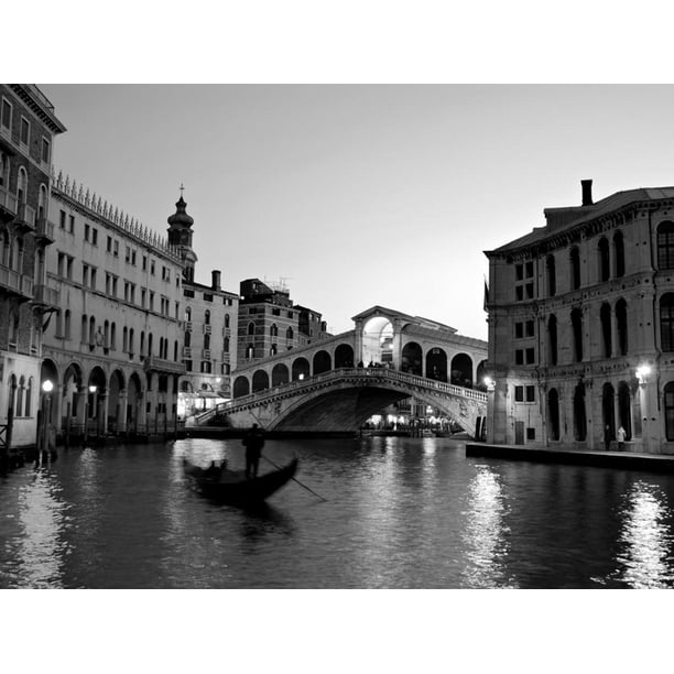 Rialto Bridge, Grand Canal, Venice, Italy Black and White Photo Print Wall  Art by Alan Copson Sold by  
