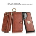 thumbnail image 2 of Allytech Wallet Case for Samsung Galaxy S24 Ultra, Zipper Pocket + Card Slots, [Full Body Protection] PU Leather Zipper Wallet Detachable Magnetic Phone Case with Wristband & Buckle - Brown, 2 of 9