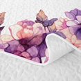 thumbnail image 5 of Homewish Gothic Skulls Quilt King for Boys Girls, Watercolor Butterfly Wildflower King Coverlet Set, 3-Piece, 5 of 7