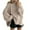 Khaki, variant on Women's Fashion Casual Round Neck Large Size Thin Knitted Sweater for Fall Winter Lightweight Layering,Beige,M