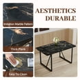 thumbnail image 5 of 55.1" x 31.4"x 29.9" Rustic Industrial Dining Table for 6 with 1.5" Thick Wood Tabletop and Black Metal Legs, Rectangular Farmhouse Table for Kitchen, Dining and Living Room, Black, 5 of 9