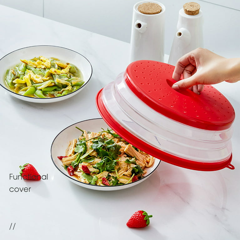 Microwave Cover Microwave Cover Foldable Microwave Lid with Hook Design Multi-Purpose Microwave Sleeve Collapsible Food Plate Cover BPA-Free & Non