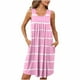 thumbnail image 2 of Camisón sin mangas con bolsillos y estampado para mujer, camisón plisado con cuello redondo, vestido de poliéster para mujer, 2 of 7