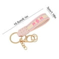 thumbnail image 3 of Short Fabric Embroidered Keychain for Mother's Day, Handmade Crochet Design with Leather Details, Measuring 15.5x3x1cm, Ideal as Key Accessory or Gift, 3 of 6