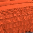 thumbnail image 6 of DNG Creations 5 Piece Vintage Ruffle Duvet Cover 100% Egyptian Cotton, 800 Threads Count - With Zipper & Corner Ties ( Oversized King - Solid Orange ), 6 of 7