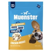 Muenster Freeze-Dried Chicken Breast Dog Treats, Single Ingredient High-Protein Dog Snacks, Grain-Free Training Treats, 3 oz Resealable Pouch