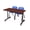 Cherry / Blue, variant on Romig Axis-Pro 48 x 24 in. Mobile T-Base Training Table- Neo Walnut, 2 M Stack Chairs- Burgundy