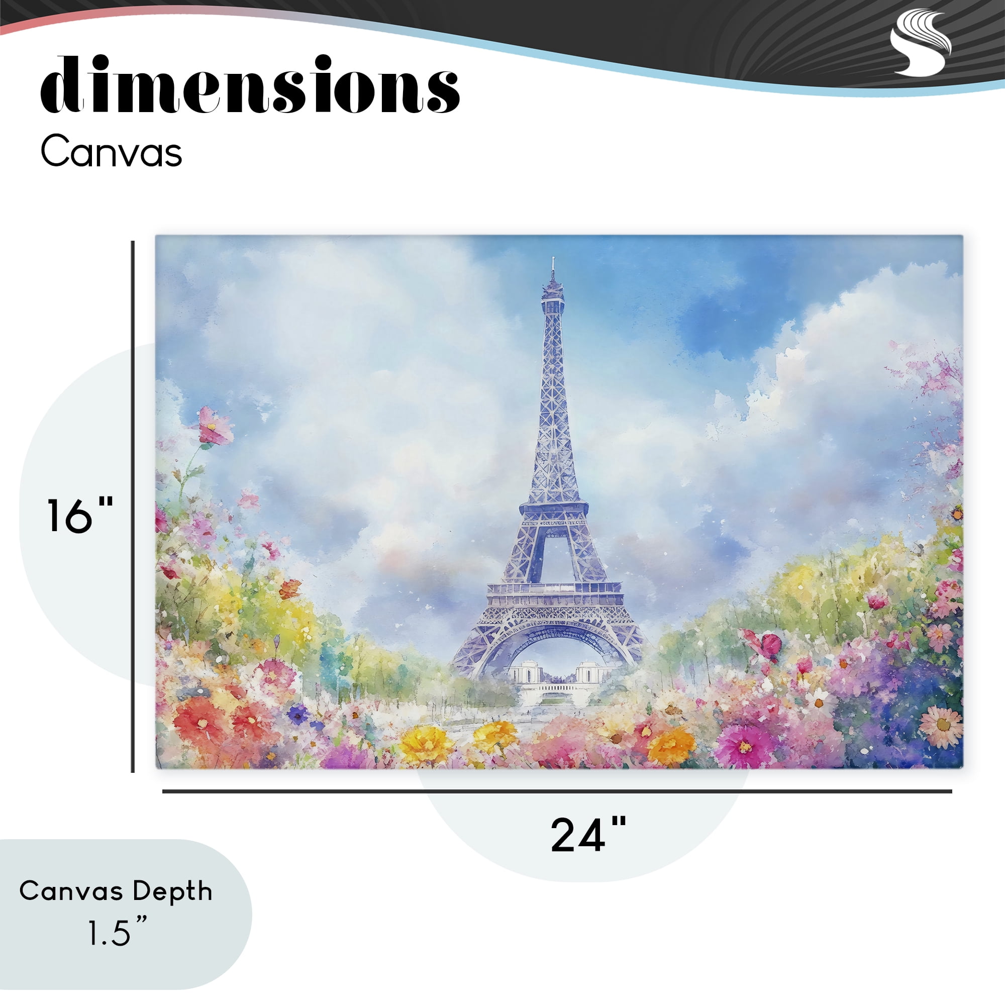 Stupell Industries Rainbow Spring at Eiffel Tower Canvas Wall Art, design by Creative Studio