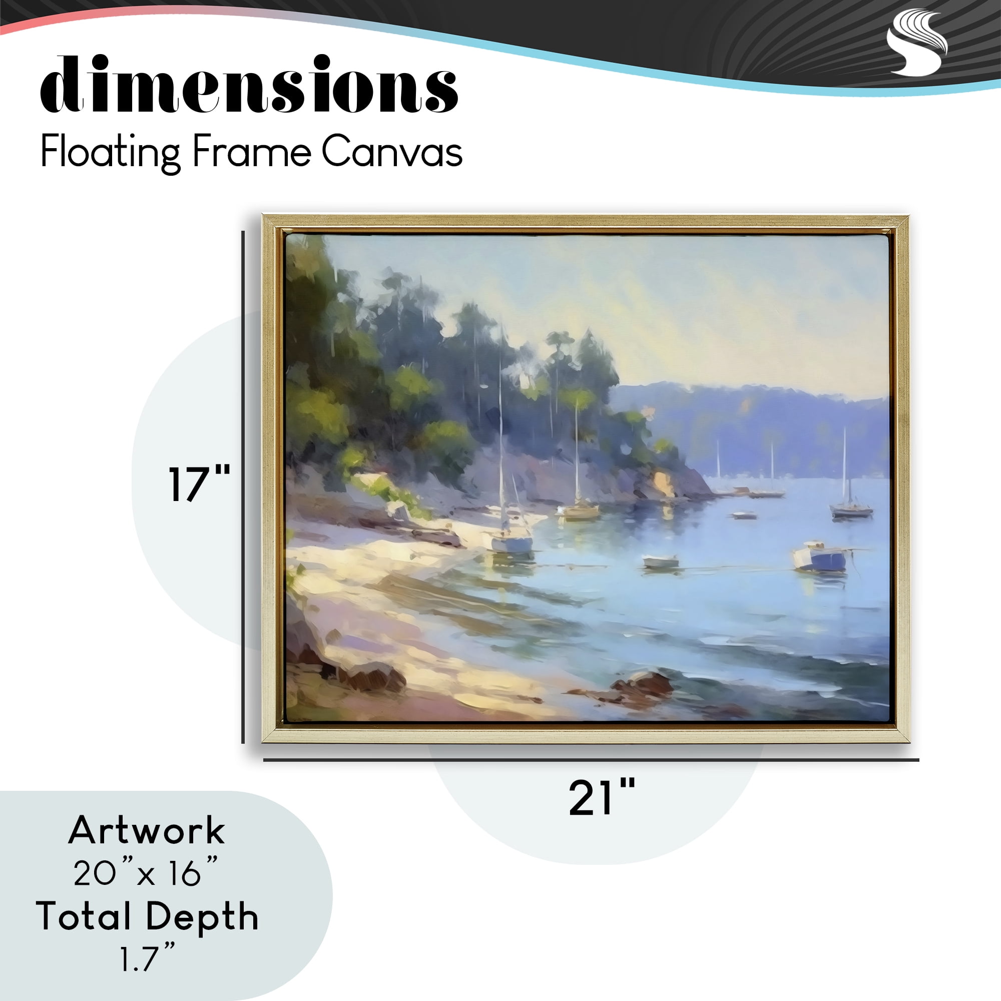 Stupell Industries Near The Shore Summer Sailing Gold Framed Floater Canvas Wall Art, design by Creative Studio