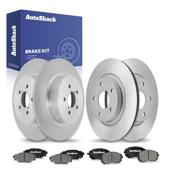 AutoShack Front Vented & Rear Solid Brake Rotors   Ceramic Pads 12-PC Brake Kit Replacement for 2005 Subaru Legacy