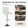 thumbnail image 5 of EDX Bar Stools Set of 4, Modern Adjustable Armless Swivel Counter Stools with PU Leather for Home, White, 5 of 7