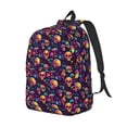 thumbnail image 2 of Naloa Canvas Backpack for Men Women Skull mushroom Print Rucksack Casual Travel Daypack Large and Small Durable College Tote Satchel Bookbag for Teens, 2 of 8