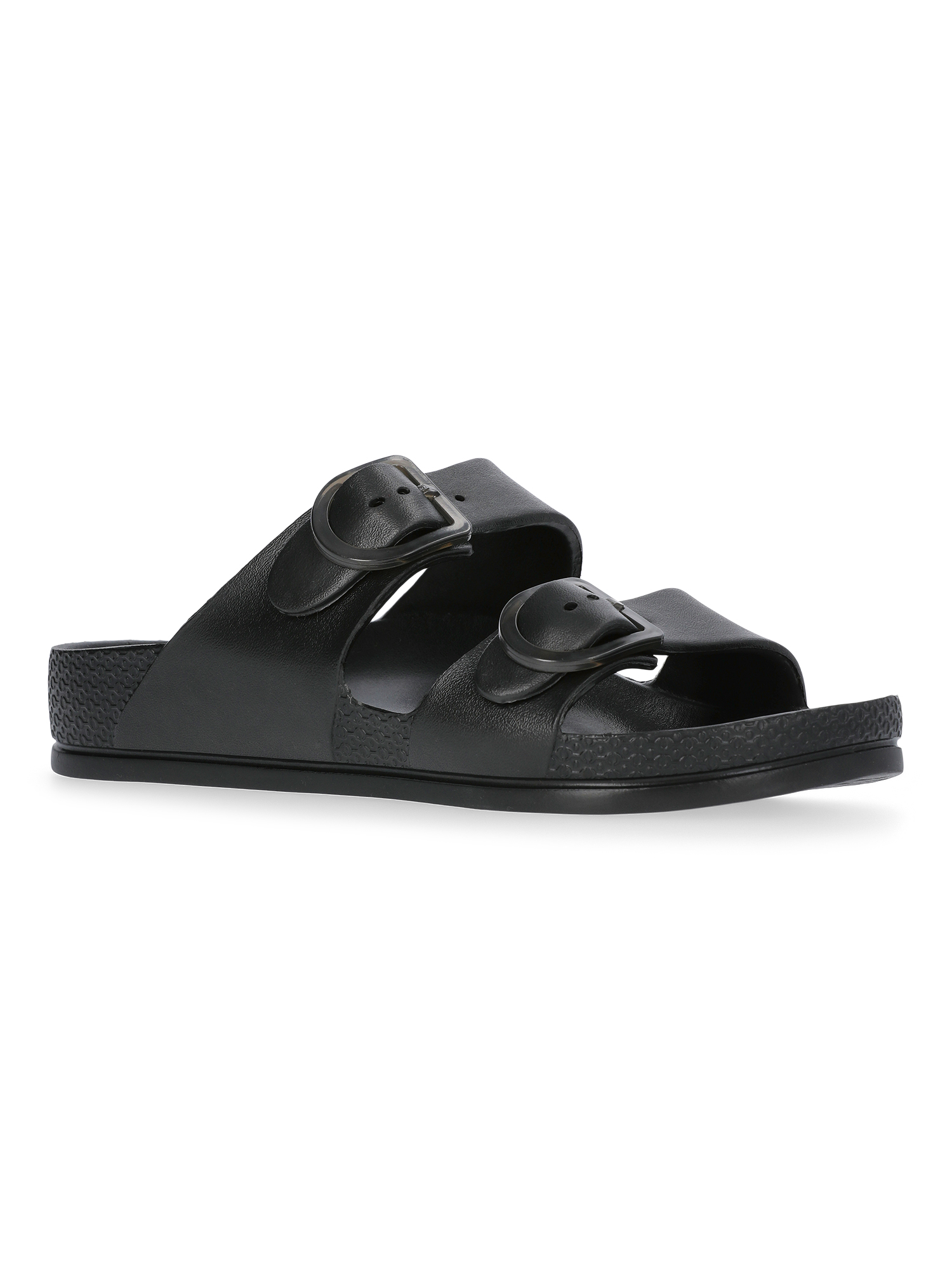 Time and Tru Women's Double Buckle EVA Slide Sandals