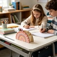 thumbnail image 4 of Boho Rainbows Wooden Pen Holders Desk Organizer With Heart Designs For Office School And Kidsed Room Decor, 4 of 6