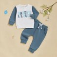 thumbnail image 6 of TOWED22 Toddler Boy Clothes Color Block Long Sleeve Sweatshirt and Pants 2 Piece Boys Sweatsuit Fall Winter Outfits Set,Blue,2-3 Y, 6 of 9