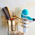 thumbnail image 2 of Accesorio de baño Soporte para secador de pelo Montaje en pared Estante organizador multiusos (Oro) JAMW Sencillez, 2 of 5