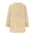 thumbnail image 4 of fatyb Women's Fuzzy Fleece Long Tops Crewneck Sherpa Sweatshirts Oversized Warm Pullover with Pockets, 4 of 6