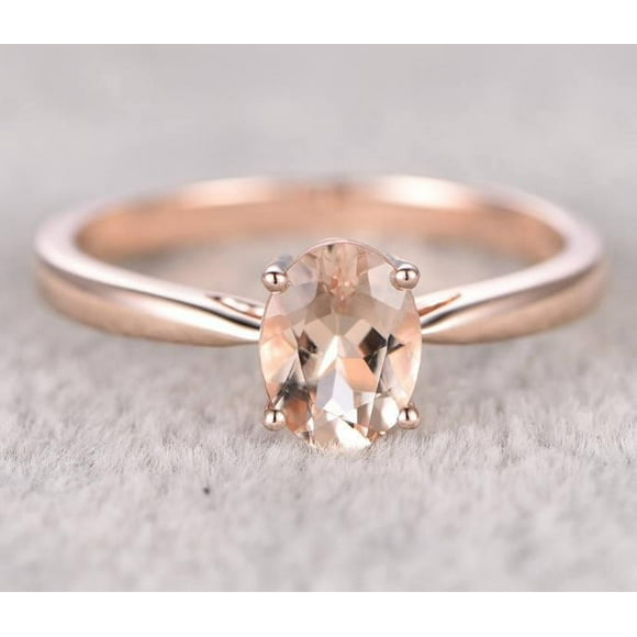 Bestselling Morganite Engagement Ring on Sale: 1 Carat Morganite Solitaire Engagement Ring in 10k Rose Gold