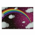thumbnail image 1 of Cartoon Cutting Board, Rainbow Colored Image with Colors Star Like Details Themed Art, Decorative Tempered Glass Cutting and Serving Board, Small Size, Maroon and White, by Ambesonne, 1 of 1