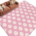 thumbnail image 2 of 5'x8' Area Rugs, White Pink Daisy Indoor Outdoor Area Rug for Living Room Bedroom, Spring Summer Floral Botanical Washable Bathroom Rugs Kitchen Floor Carpet Mats Home Decor Aesthetic, 2 of 8