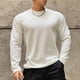 thumbnail image 1 of pstuiky camisas de manga larga para hombre, Suéter de manga larga con cuello redondo y base para hombre, estilo otoñal, color liso camisetas de hombre xxl, 1 of 3