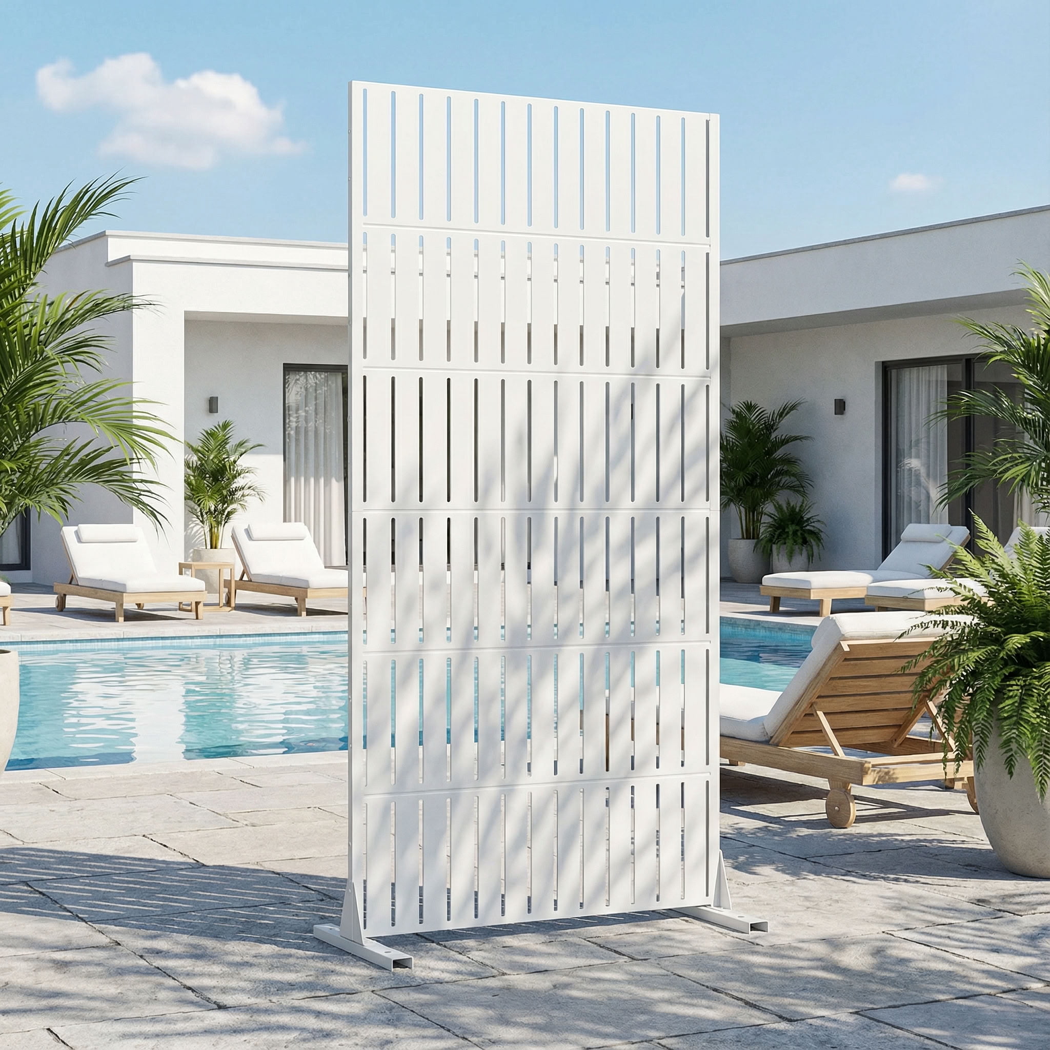 MAYEERTY 72*35in Outdoor Privacy Screen, Easy to Install Metal Privacy Panel, Privacy Divider for Patio, Balcony, Garden