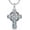 A-Celtic Cross, variant on Celtic Cross Necklace, 925 Sterling Silver Mens Celtic Knot Pendant Necklace with Black Gemstone, Religious Faith Irish Cross Pendant Christian Jewelry Gift for Men Women