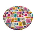 thumbnail image 6 of Uemuo Cute Doodles Pattern Round Bar Stool Seat Covers Washable Stool Cushion Slipcover Elastic Bar Chair Covers-, 6 of 7