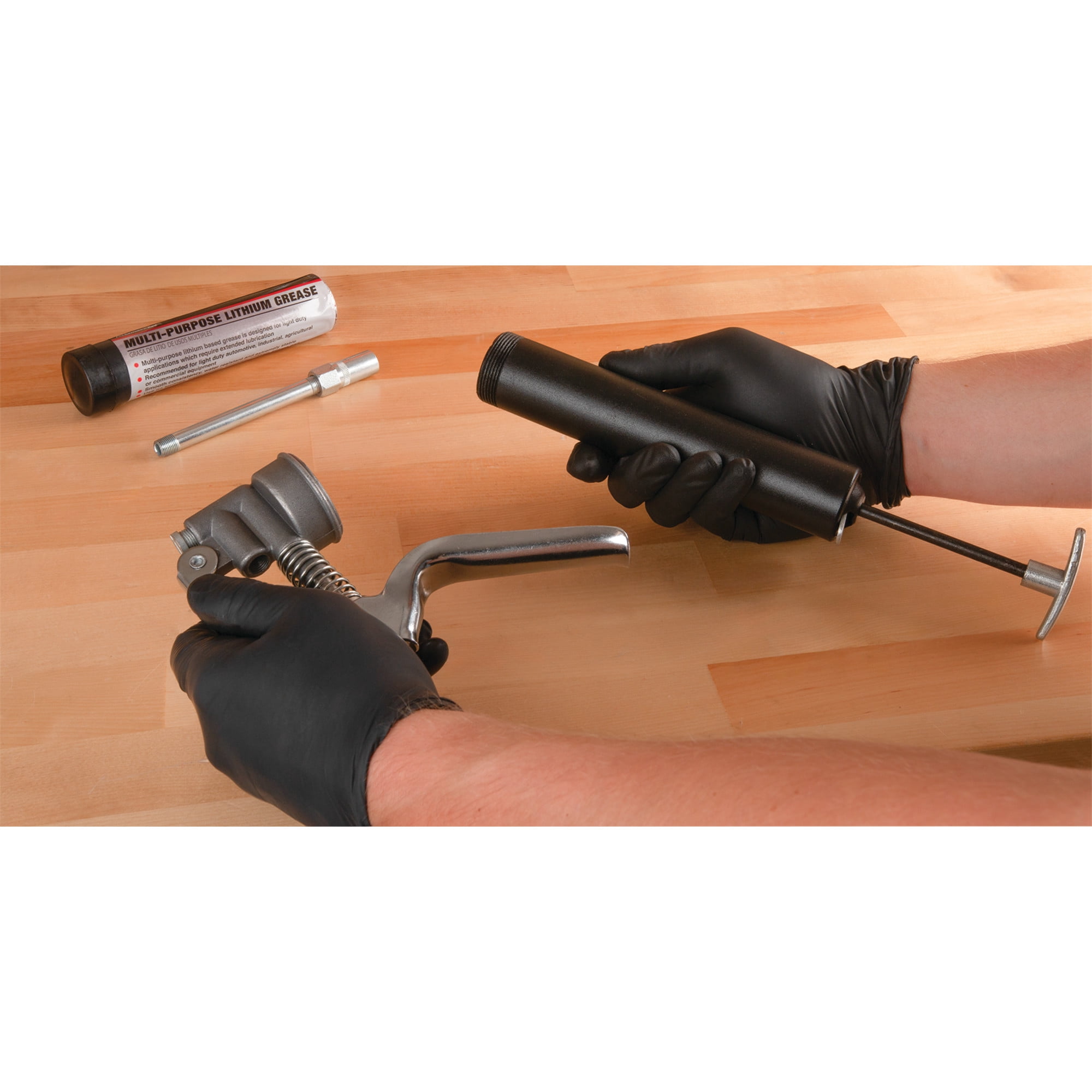 Performance Tool W54200 Heavy Duty Mini Grease Gun With Grease Gun Coupler and Extension Rigid Pipe