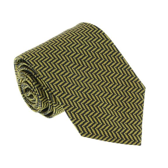 Missoni U4519 Gold Herringbone 100% Silk Tie for mens