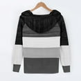 thumbnail image 5 of Kddylitq Womens Sweaters Under $10 Color Block Striped Cardigan/pullover Drawstring Knit Hooded Long Sleeve Clothes To Wear V Neck Crewneck Sweatshirts for Women Black 3XL, 5 of 6