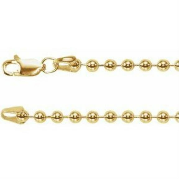 Auriga Fine Jewelry 14k Yellow Gold-Filled 3 mm Hollow Bead Chain Bracelet for Women 7"