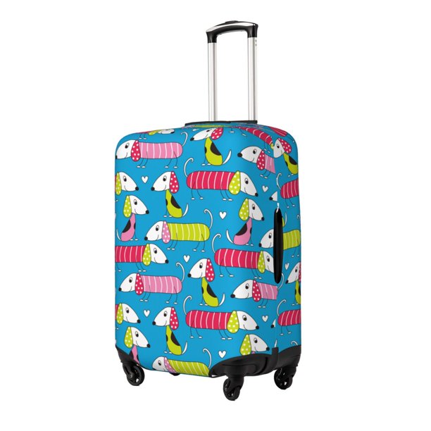 Balery Color Dachshund Dog Funda de equipaje, fundas para maletas, elástica, lavable, protector de maletas, compatible con maletas de 18 a 32 pulgadas-Medium