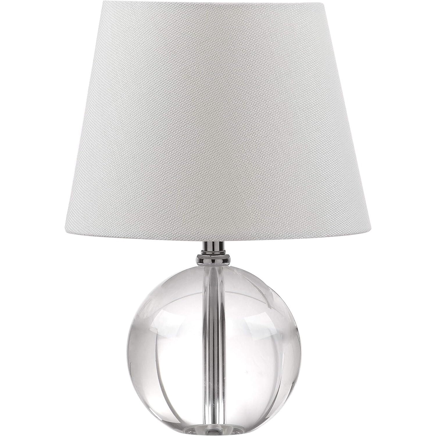 Safavieh 14 in 1-Light Contemporary Chrome-Plated, Clear Table Lamps with Crystal Glass Off-White Glam Globe