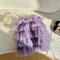 thumbnail image 3 of GYRATEDREAM Toddler Baby Girls 5 Layered Tulle Dress Kids Solid Color High Waist Mesh Skirt Children Spring Summer Fashion Elastic Waist Cake Skirt for 1-8 Years, 3 of 8