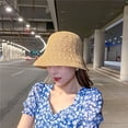 thumbnail image 2 of Girl Portable Linen Spring Basin For Women Pure Color Caps Sun Protection Female Hats Sun Hat Korean Style Caps Bucket Hat BLACK, 2 of 8