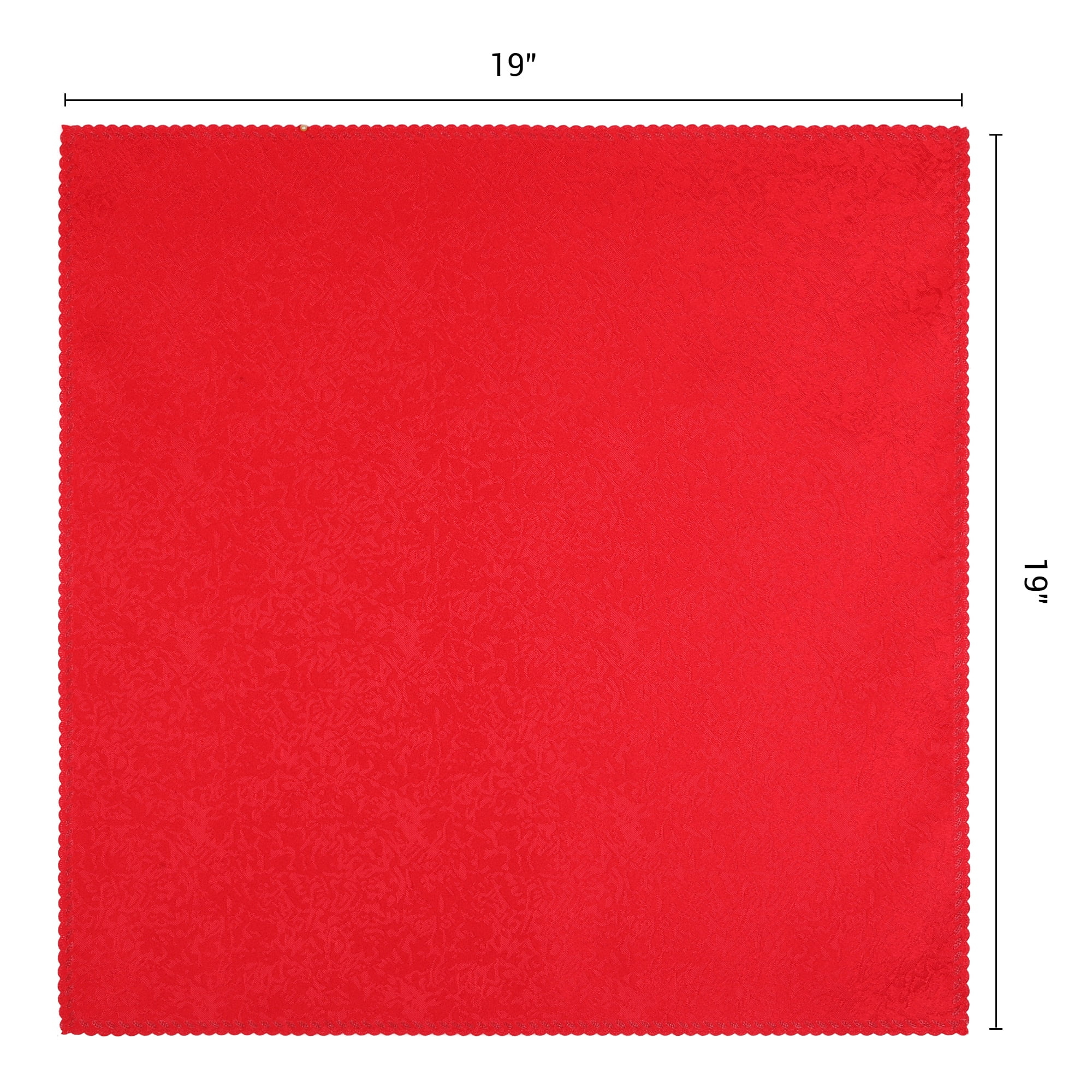 Unique Bargains 12Pcs Reusable Party Cloth Napkins Red 19x19inch