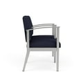thumbnail image 2 of Amherst Steel Reception Waiting 2 Seat Tandem Seating / Silver Steel / Navy Blue, 2 of 3
