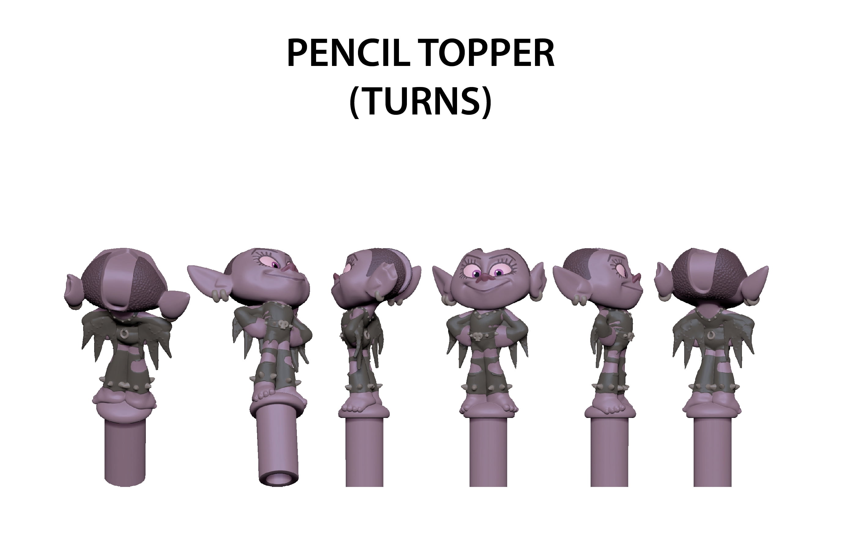 DreamWorks Trolls World Tour Barb 3d Figural Pencil Topper for sale online 