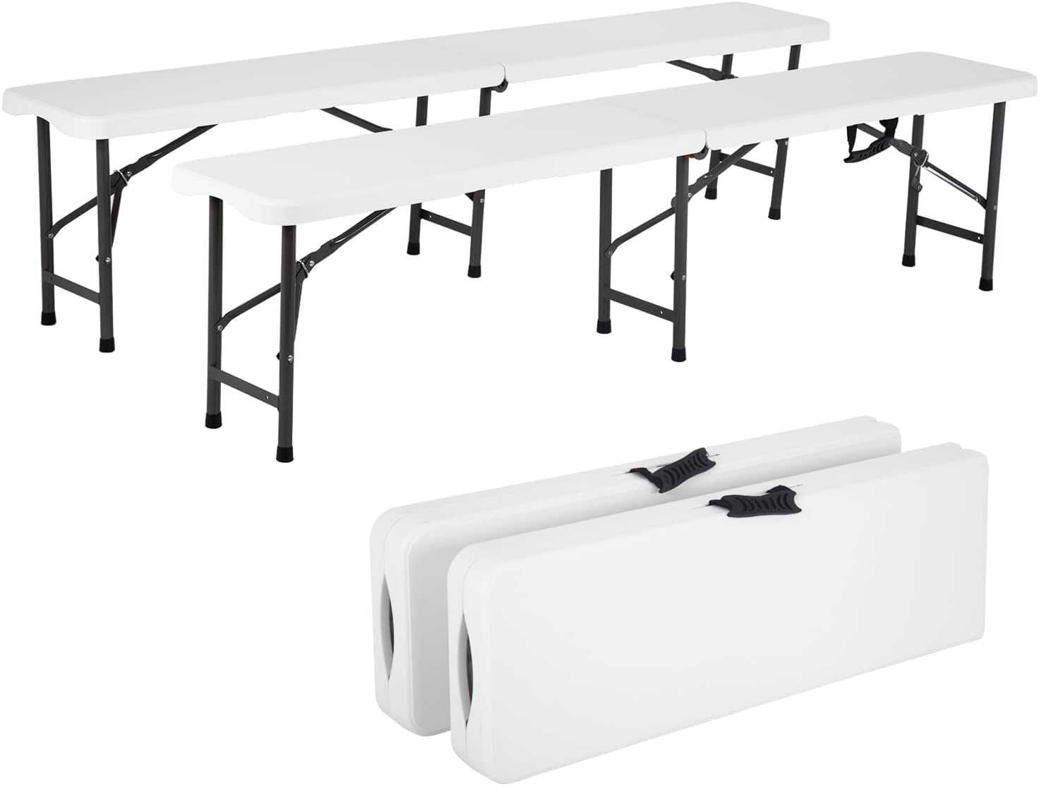 YRLLENSDAN Portable Plastic Folding Bench 6 Feet for Outdoors, Picnic