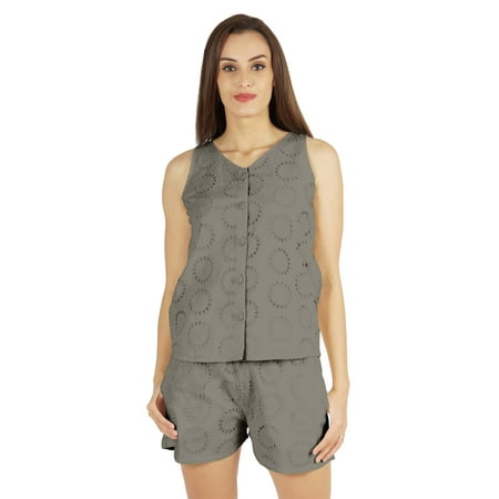 

Bimba Womens Solid Sleepwear Set 2 Pcs Short & Top Casual Nightwear Loose Fit Loungewear