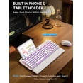 thumbnail image 4 of Wireless Keyboard and Mouse Combo, Backlit Typewriter Keyboard with Round Keys, Magnetic Wrist Rest & Phone Holder, Rechargeable 2.4GHz Set for Mac, Windows, PC – Cloud White, 4 of 9