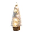 thumbnail image 1 of Mini árbol de Navidad artificial, pequeño árbol de Navidad con cepillo de botella y LED, pequeño árbol de Navidad preiluminado con luz de escritorio, pinos en miniatura, árboles de sisal, mini árbol, 1 of 8