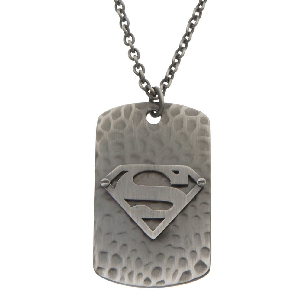 DC Comics DC Comics Jewelry For Men Superman Stainless Steel Dog Tag Necklace 24 Walmart 