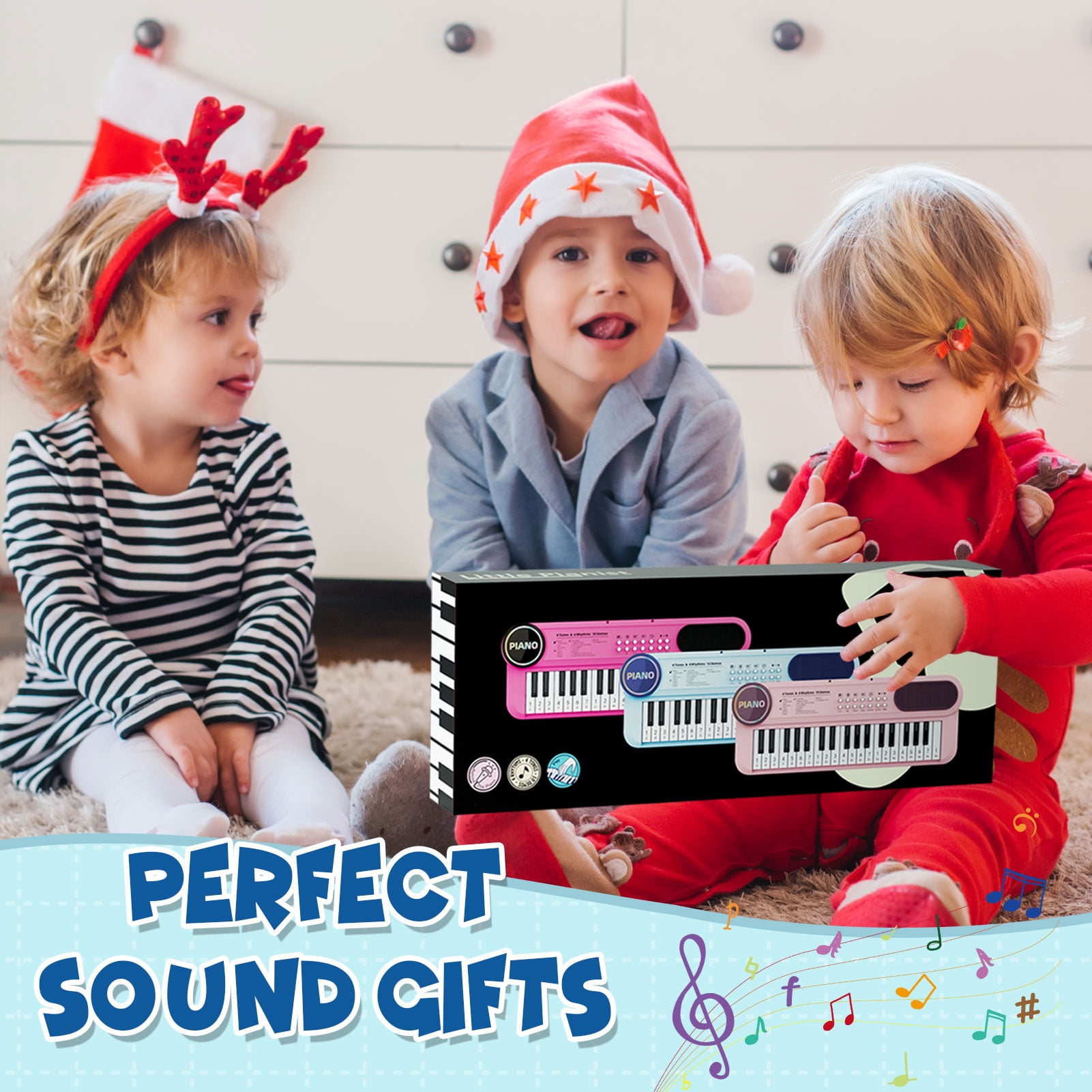 Baby Piano Toy for Toddler 1-3,37 Keys Electronic Keyboard for 18 Months Infant,Portable Piano with Microphone , Christmas Birthday Gift for Baby Boy Girl