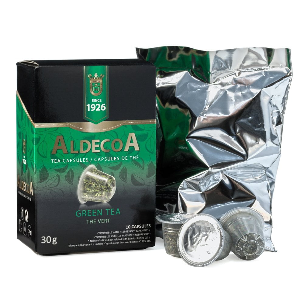 Aldecoa Nespresso Tea Capsules, Green Tea, 10 Count (Pack of 4)