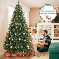 thumbnail image 4 of Patiojoy 7.5FT Artificial Xmas Tree Hinged Fake Xmas Tree with 2254 PVC Branch Tips Foldable Metal Stand, 4 of 10
