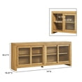 thumbnail image 5 of Walker Edison Modern Window Pane TV Stand/Sideboard with Sliding Doors, Heritage Oak, 5 of 11