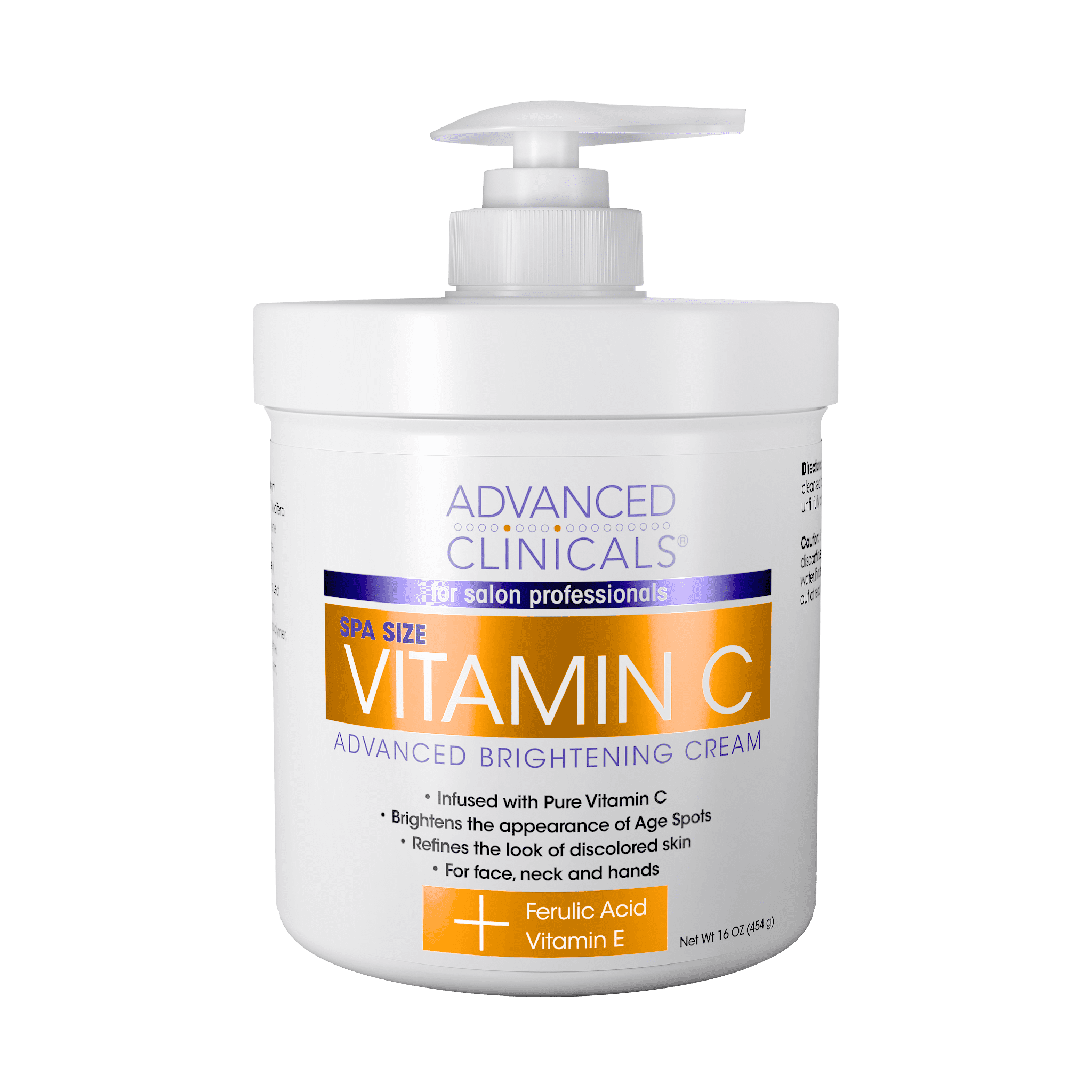 Advanced Clinicals Vitamin C Cream. Advanced Brightening Cream. Anti-Aging Cream for Age Spots, Dark Spots on Face, Hands, Body. 16 fl oz
