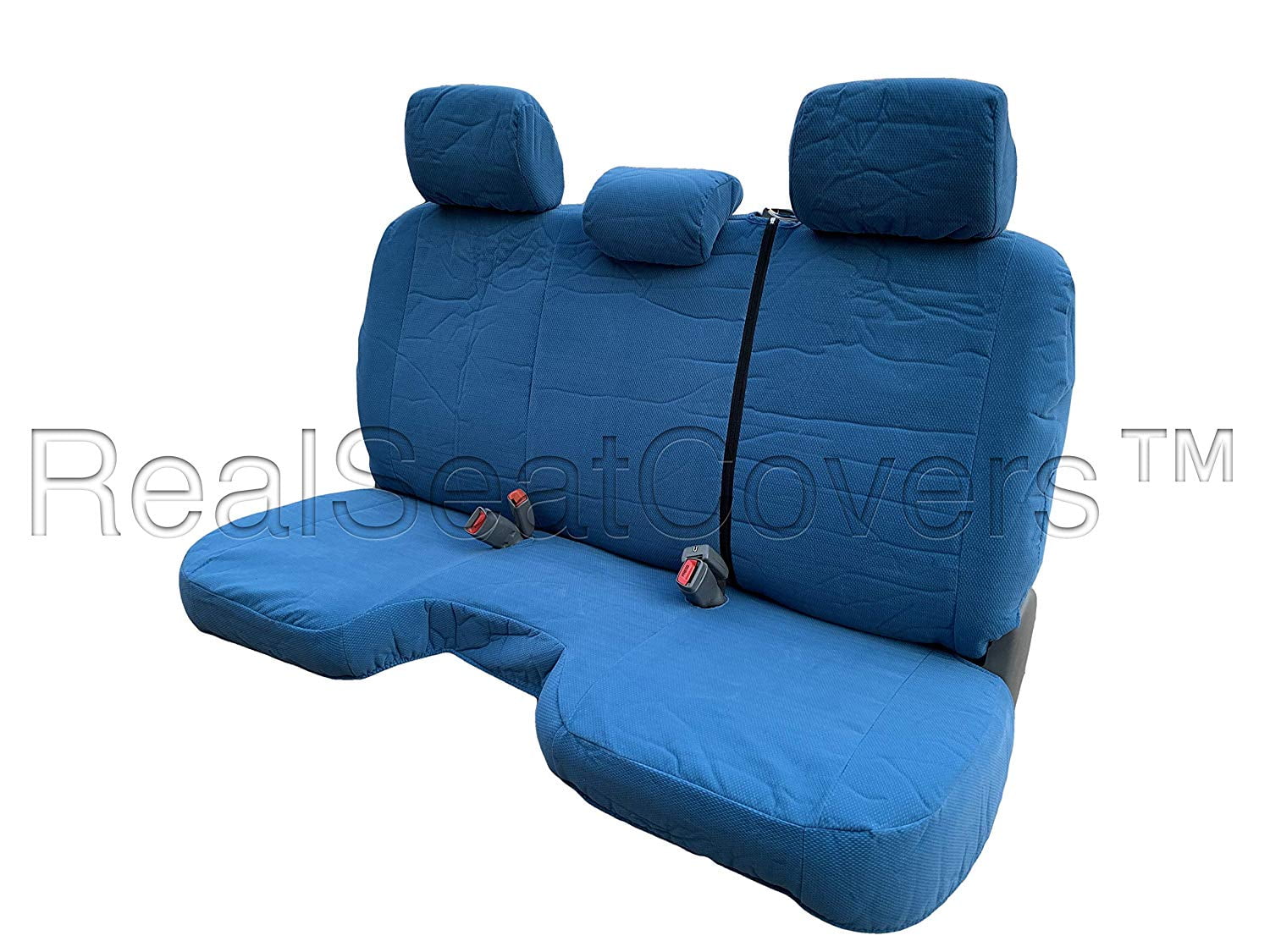 Triple Stitched Thick Small Pickup Truck BLUE Solid Bench Seat Cover Custom Fit